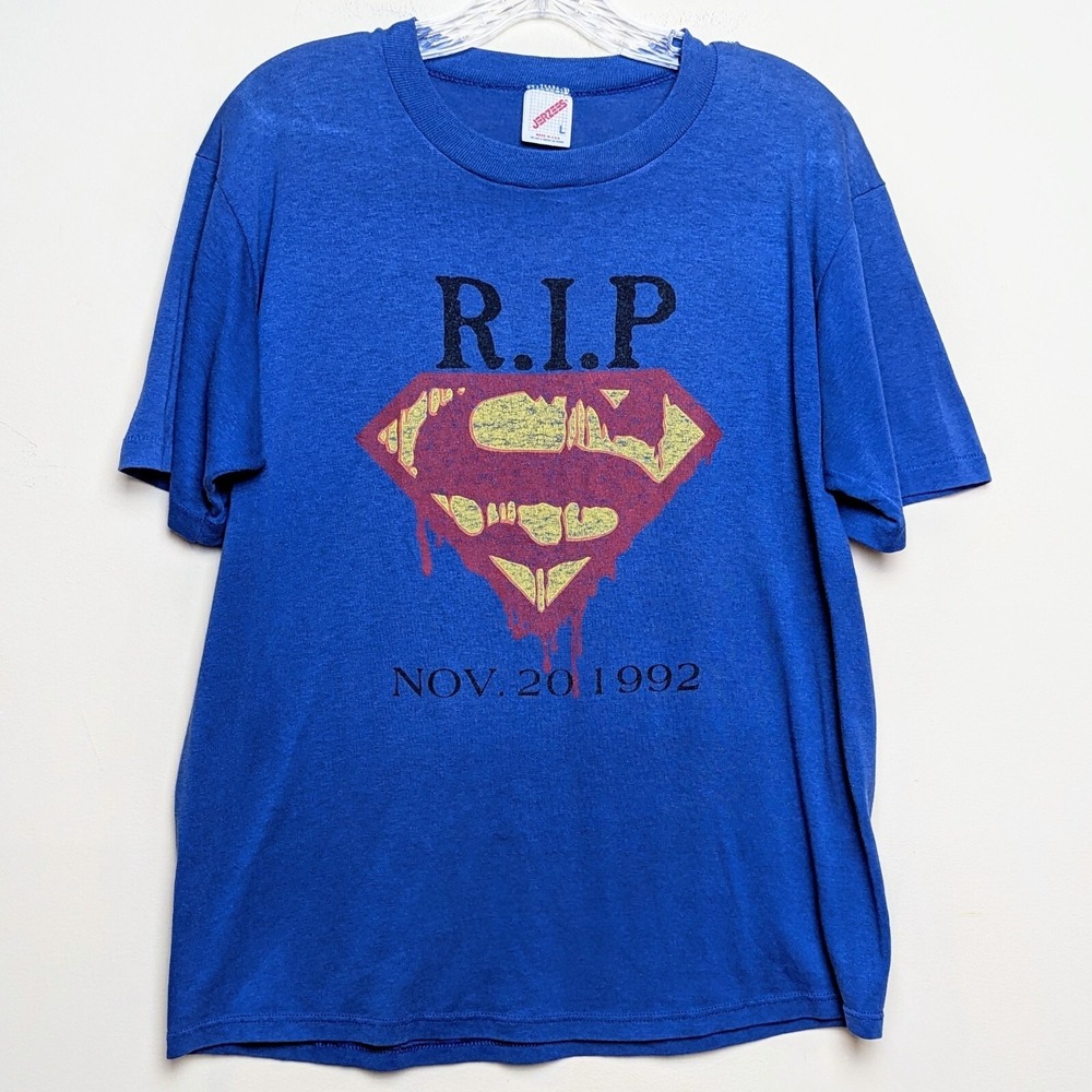 Vintage RIP Superman 1992 Dead Single Stitch Shirt‎ Large